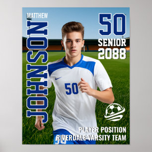 Senior Soccer Player Team Photo Custom Sports Poster
