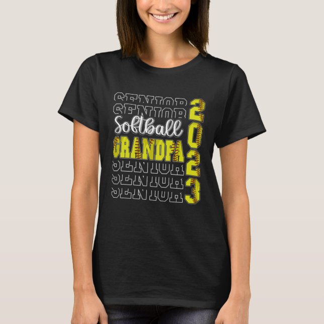 Senior Softball Grandpa 2023 Sport Lover Proud Gra T-Shirt (Front)