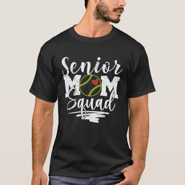 Senior Softball Mom Squad Game Day Vibes Mother s  T-Shirt (Front)