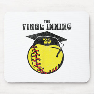 Senior Softll 2025 The Final Inning Distressed Gra Mouse Pad