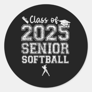 Senior Softll Cl Of 2025 Senior 2025 Graduate  Classic Round Sticker