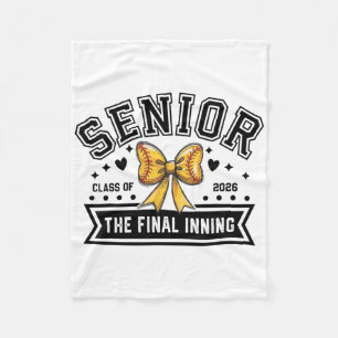 Senior Softll Cl Of 2026 Crew Softll Senior Night Fleece Blanket
