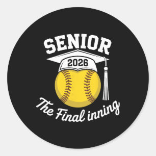 Senior Softll Cl Of 2026 The Final Set Graduate Mo Classic Round Sticker