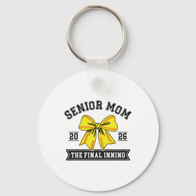 Senior Softll Mum 2026 Final Inning Funny For Mama Key Ring (Front)