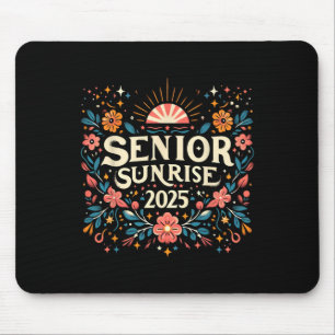 Senior Sunrise 2025 High School Vintage Wild Flowe Mouse Pad