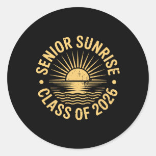 Senior Sunrise 2026 Cl Of 2026 Graduation High Sch Classic Round Sticker
