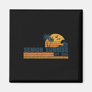 Senior Sunrise 2026 Graduation Cool Retro High Sch Magnet