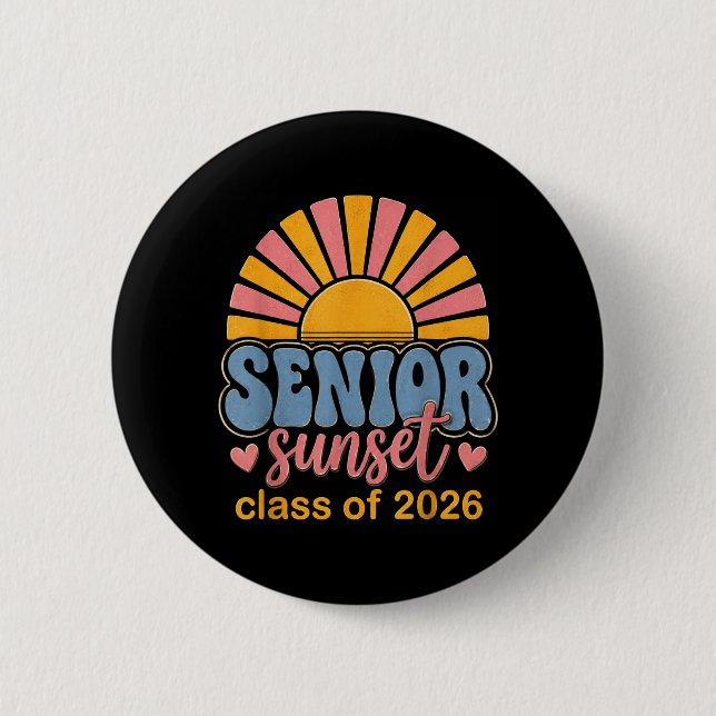 Senior Sunset Cl 2026 6 Cm Round Badge (Front)