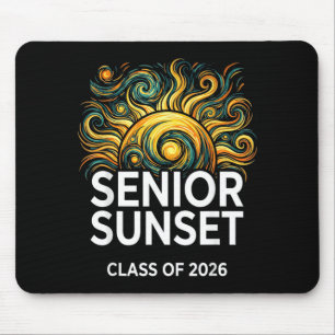 Senior Sunset Retro Graduation Cl 2026 Graphic 2 Mouse Pad