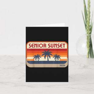 Senior Sunset Retro Graduation Cl 2026 Graphic 3 Card