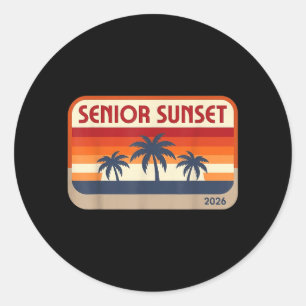 Senior Sunset Retro Graduation Cl 2026 Graphic 3 Classic Round Sticker