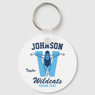 Senior Swim Team High School Sports Swimming Key Ring