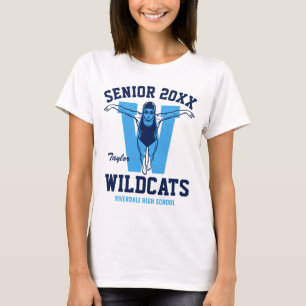 Senior Swimming Team Custom School College Sports T-Shirt