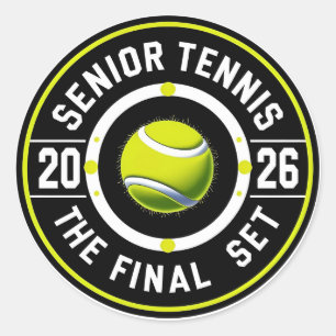 Senior Tennis 2026 – The Final Set Vintage  Classic Round Sticker