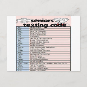 Senior Texting Code Postcard