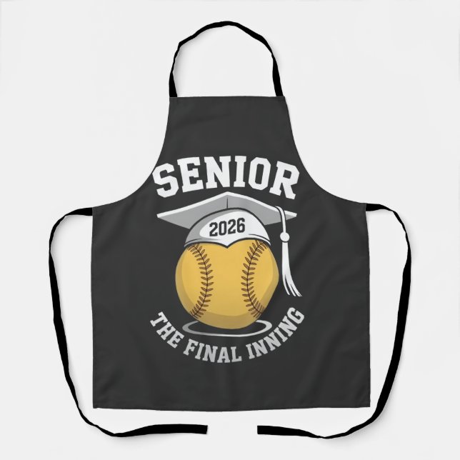 Senior The Final Inning 2026 Softball Graduation  Apron (Front)