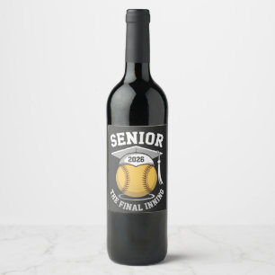 Senior The Final Inning 2026 Softball Graduation  Wine Label