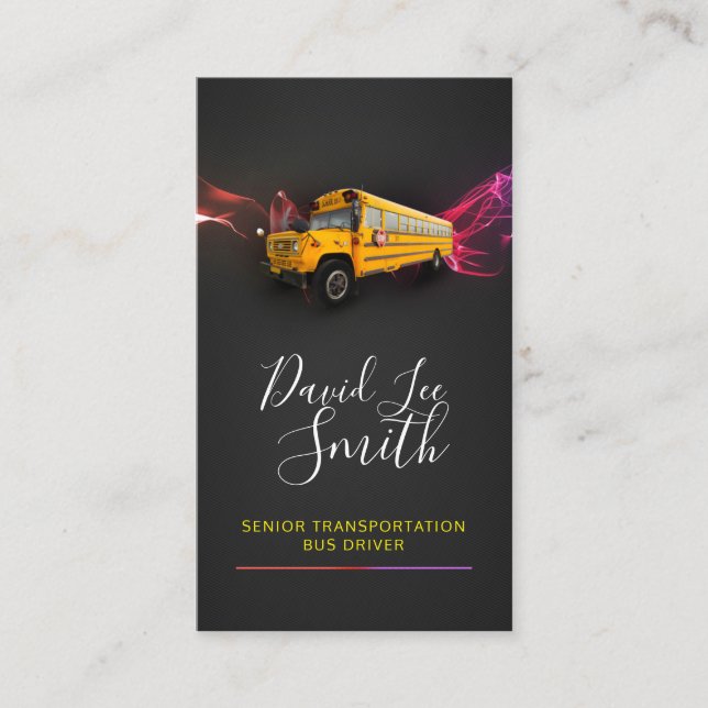 Senior Transportation / Bus driver Business Card (Front)