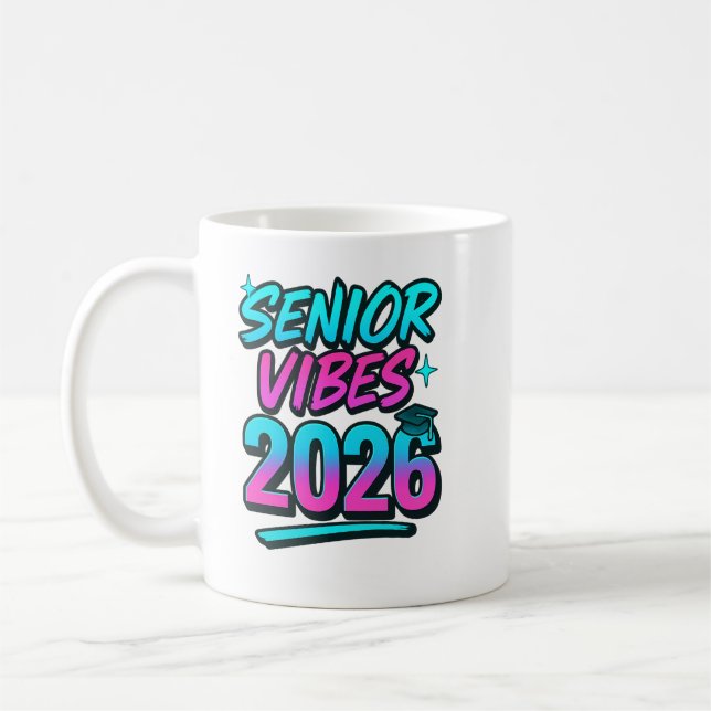 Senior Vibes 2026 Graduation Mug – Fun Class of 20 (Left)