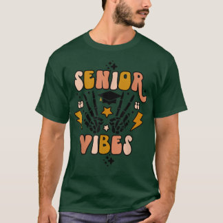 Senior Vibes Graduation 2022 Bachelor Hat Skeleton T-Shirt