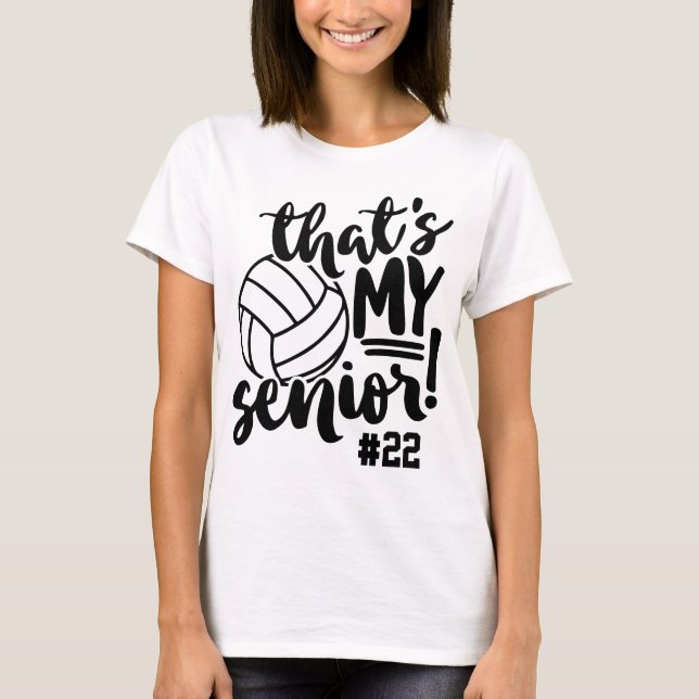 Senior Volleyball Mum Jersey Number & Player Name T-Shirt (Front)