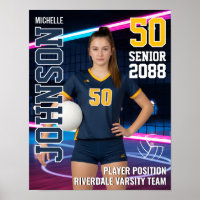 Senior Volleyball Player Team Photo Custom Sports