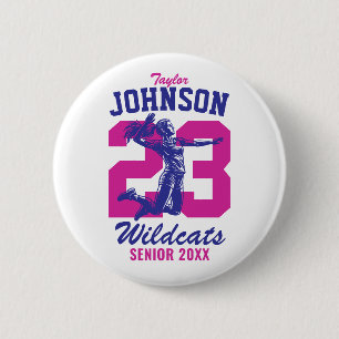 Senior Volleyball Team High School Sports Player 6 Cm Round Badge