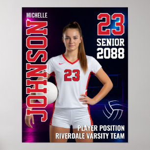 Senior Volleyball Team Player Photo Gift Sports Poster