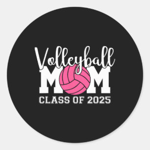 Senior Volleyll Mum Cl Of 2025 Graduation Graduate Classic Round Sticker