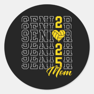 Senior Volleyll Mum Graduation Cl Of 2025 Senior 2 Classic Round Sticker