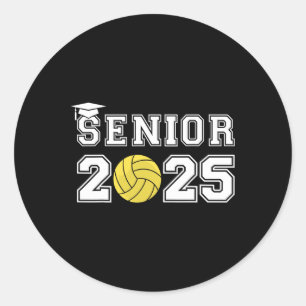 Senior Waterpolo Cl Of 2025 Graduation School Grad Classic Round Sticker