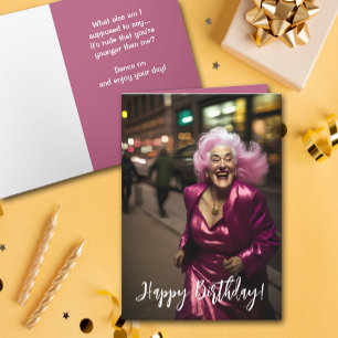 Senior Woman's Birthday Greeting Card