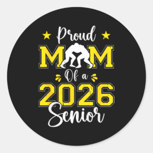 Senior Wrestling Mom 2026 Senior Mom Cl Of 2026  Classic Round Sticker