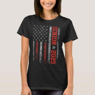 Senior Year 2025 American Flag Usa Graduation Cl O T-Shirt
