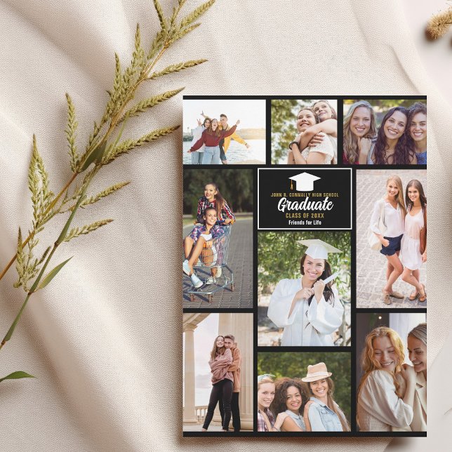 Senior Year Friends Photo Collage Graduation Card (Creator Uploaded)