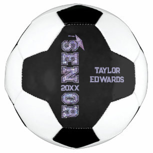Senior Year Grad Graduate Glitter Year Soccer Ball