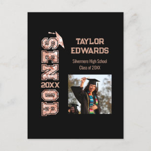 Senior Year Grad Photo Graduate Glitter Year Postcard