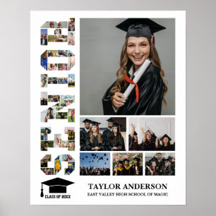 Senior Year Graduation Day Word Photo Collage Poster
