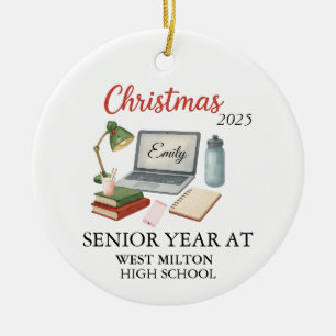 Senior Year Ornament, Custom Senior Glass Ornament