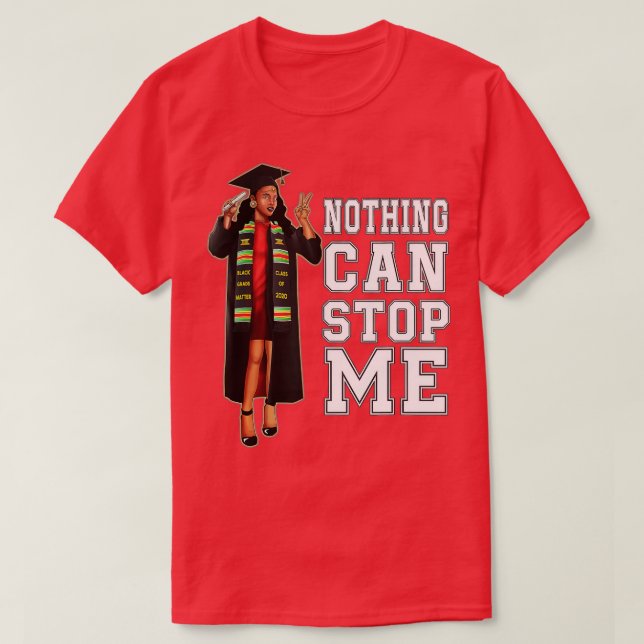 Seniors Class of 2020 African American Graduation  T-Shirt (Design Front)