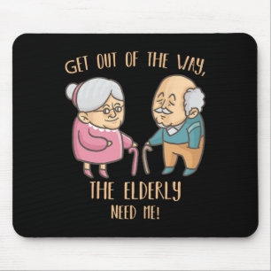 Seniors Home Caregiver Funny Elderly Nurse Care Nu Mouse Pad