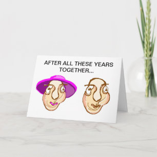 Seniors in love funny anniversary card