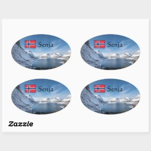 Senja Norway Oval Sticker