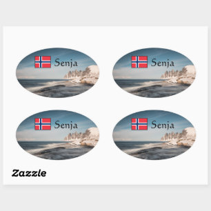 Senja Norway Oval Sticker