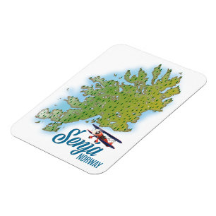 Senja Noway island map Magnet