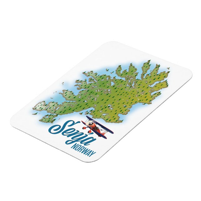 Senja Noway island map Magnet (Left Side)
