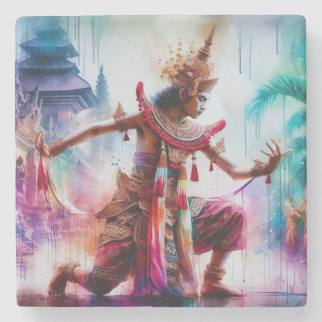 Senja Tari: Twilight Dance in Bali Stone Coaster (Front)