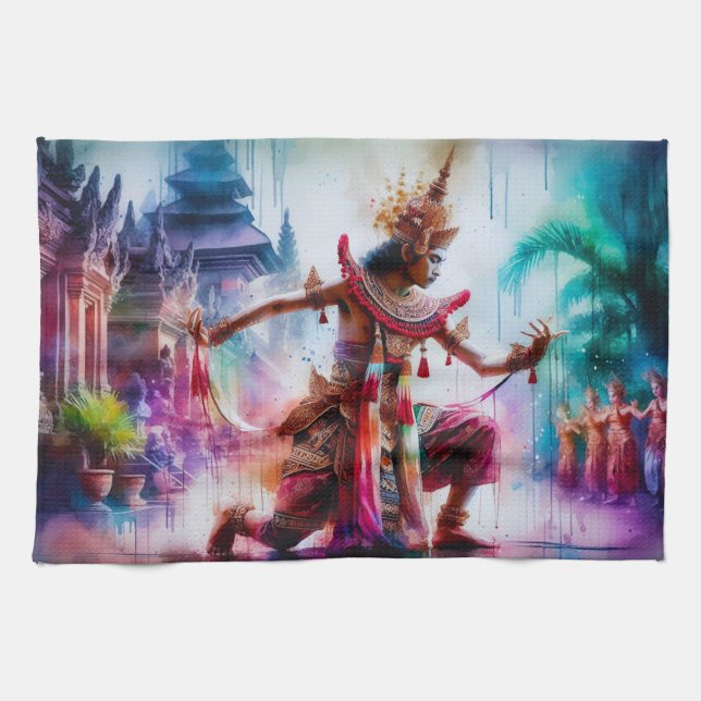 Senja Tari: Twilight Dance in Bali Tea Towel (Horizontal)