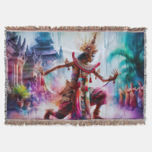 Senja Tari: Twilight Dance in Bali Throw Blanket