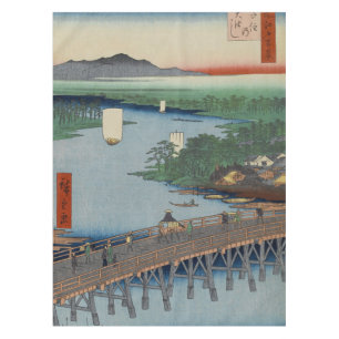 Senju Great Bridge over Sumida River Japan Ukiyo-e Tablecloth